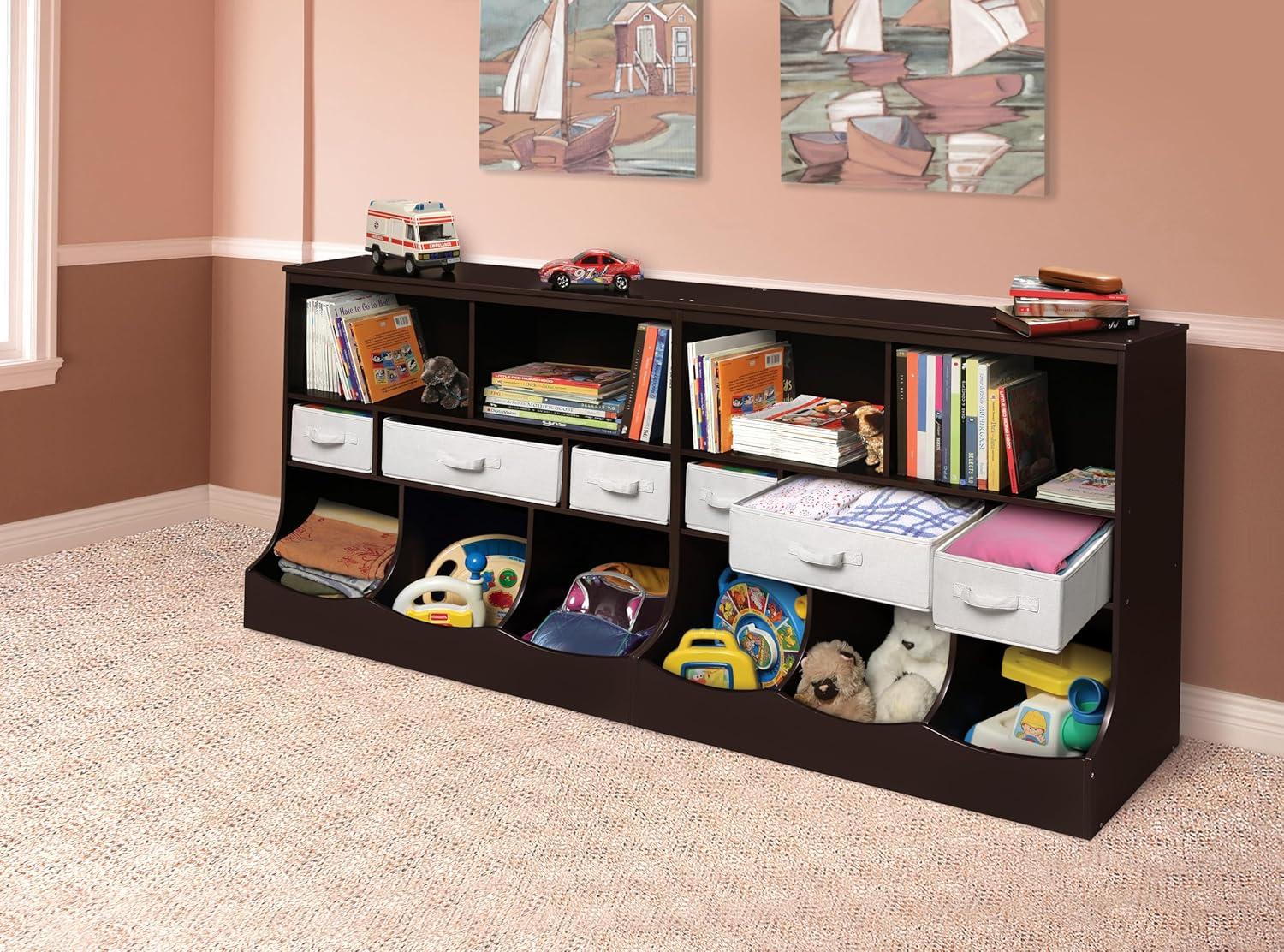 Badger Basket Combo Bin Storage Unit with Three Baskets - Espresso
