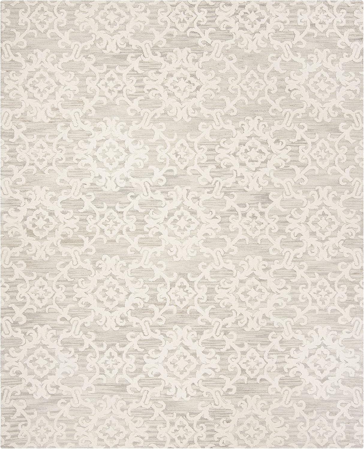 SAFAVIEH Blossom Cletus Damask Area Rug, Grey/Ivory, 11' x 15'