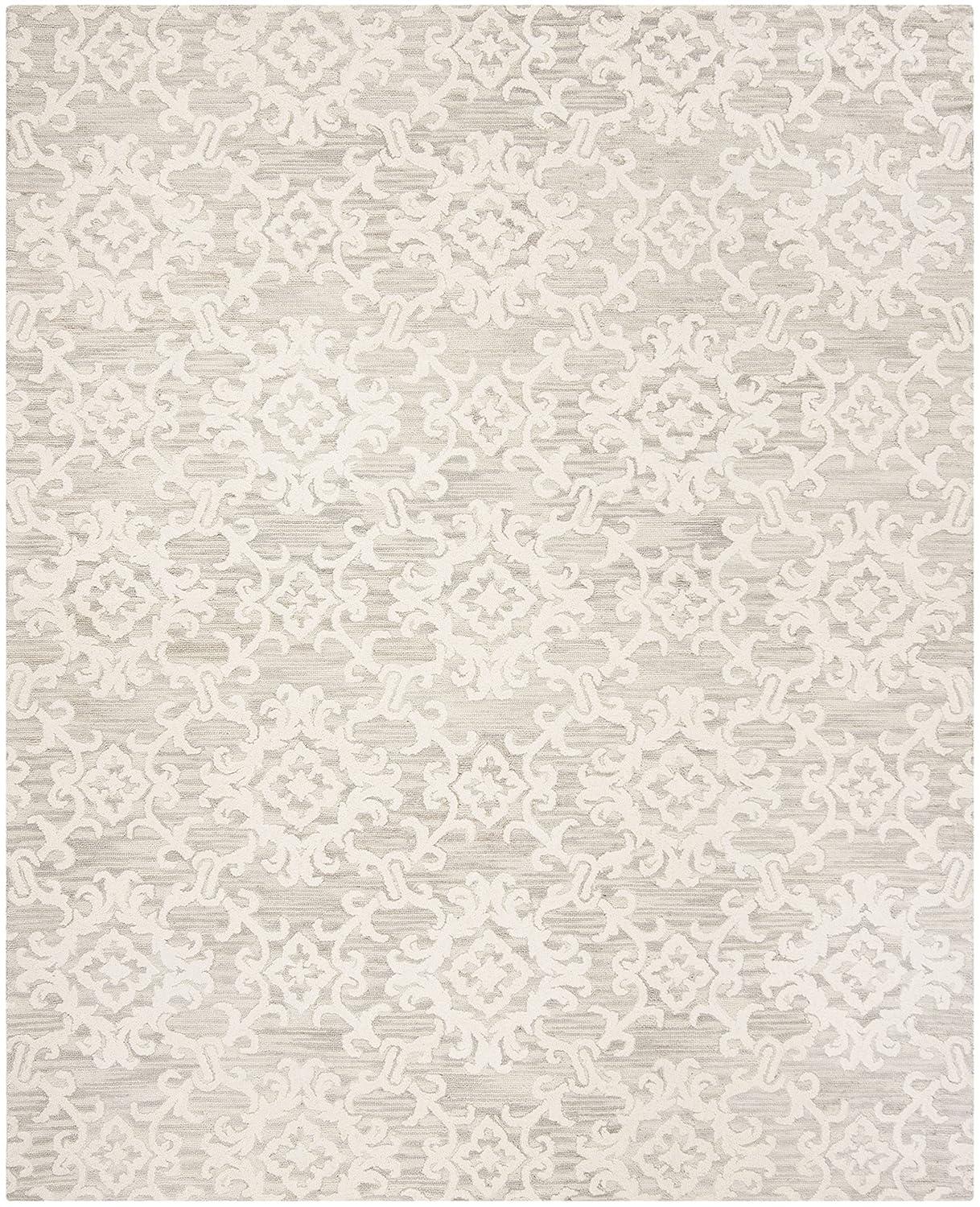 SAFAVIEH Blossom Cletus Damask Area Rug, Grey/Ivory, 11' x 15'