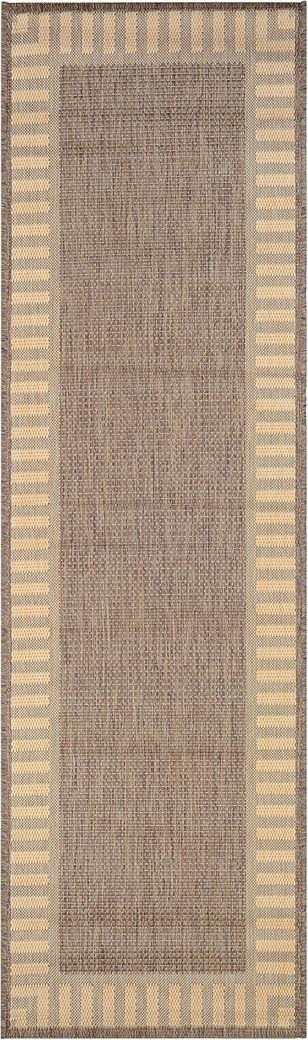 Couristan Recife Cocoa-Natural Flatwoven Wool-Blend Runner Rug 2'3" x 7'10"