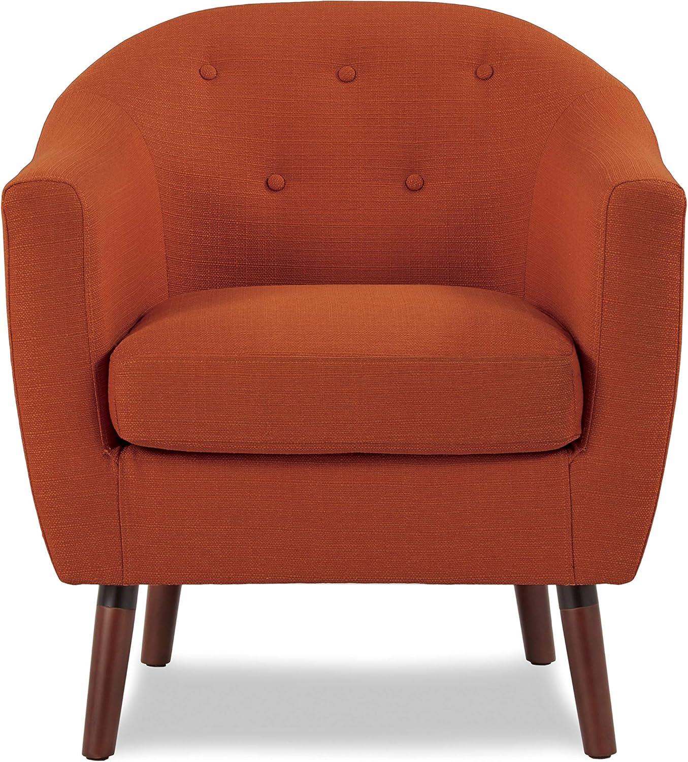 Homelegance Lucille Collection Living Room Home Barrel Accent Chair, Orange