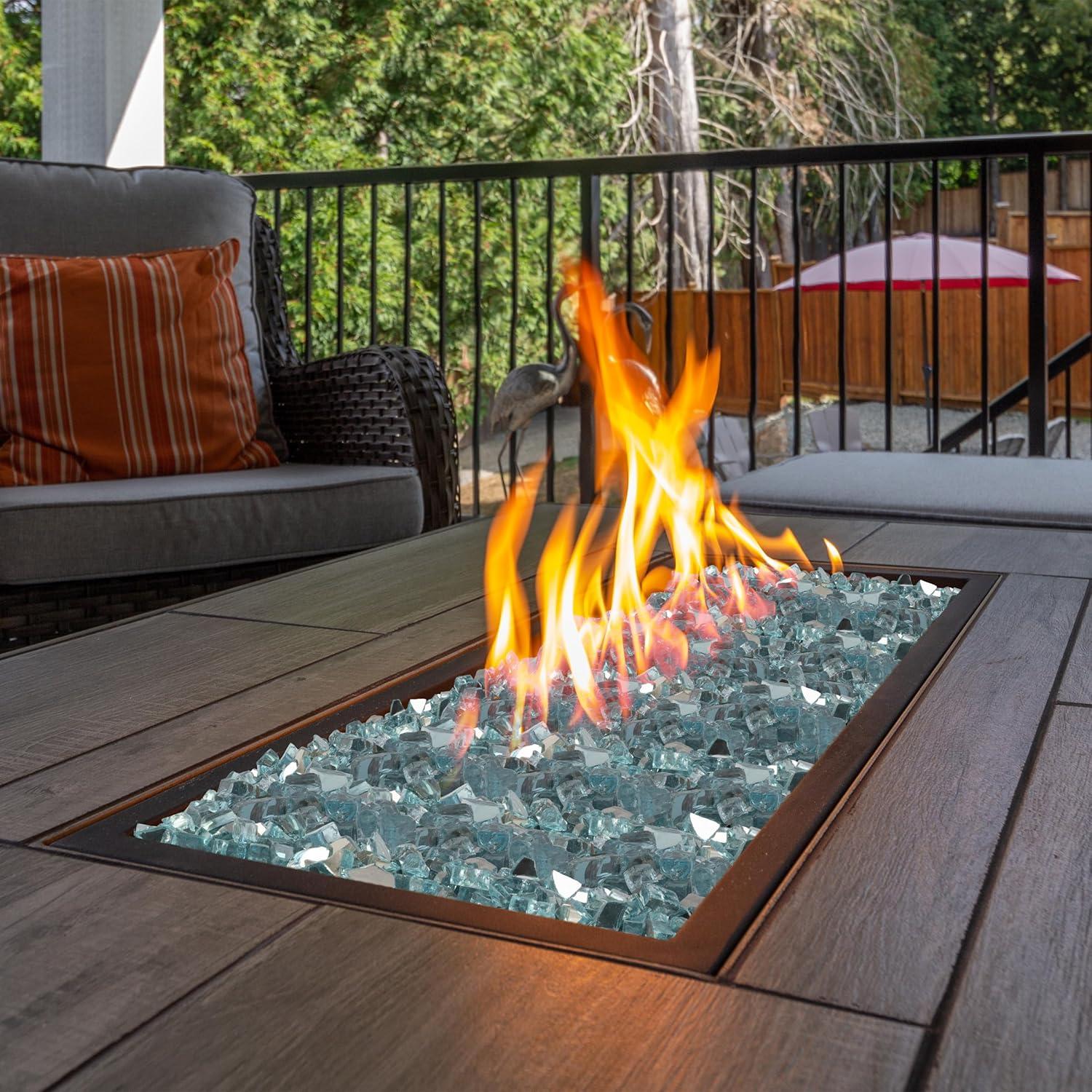 Pure Garden 10lbs Fire Pit Glass - 1/2-Inch Crushed Glass Rocks for Fireplaces, Landscape, Aquariums, or Vases