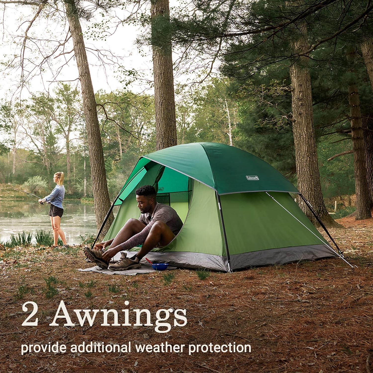 Spruce Green 2-Person Dome Camping Tent with Carry Bag