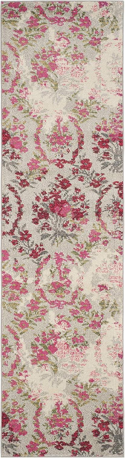 Monaco MNC205 Power Loomed Indoor Runner Rug - Ivory/Pink - 2'2"x12' - Safavieh.