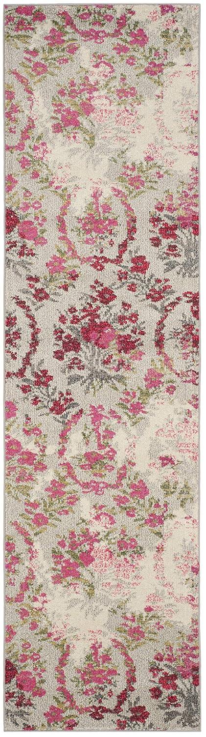 Monaco MNC205 Power Loomed Indoor Runner Rug - Ivory/Pink - 2'2"x12' - Safavieh.