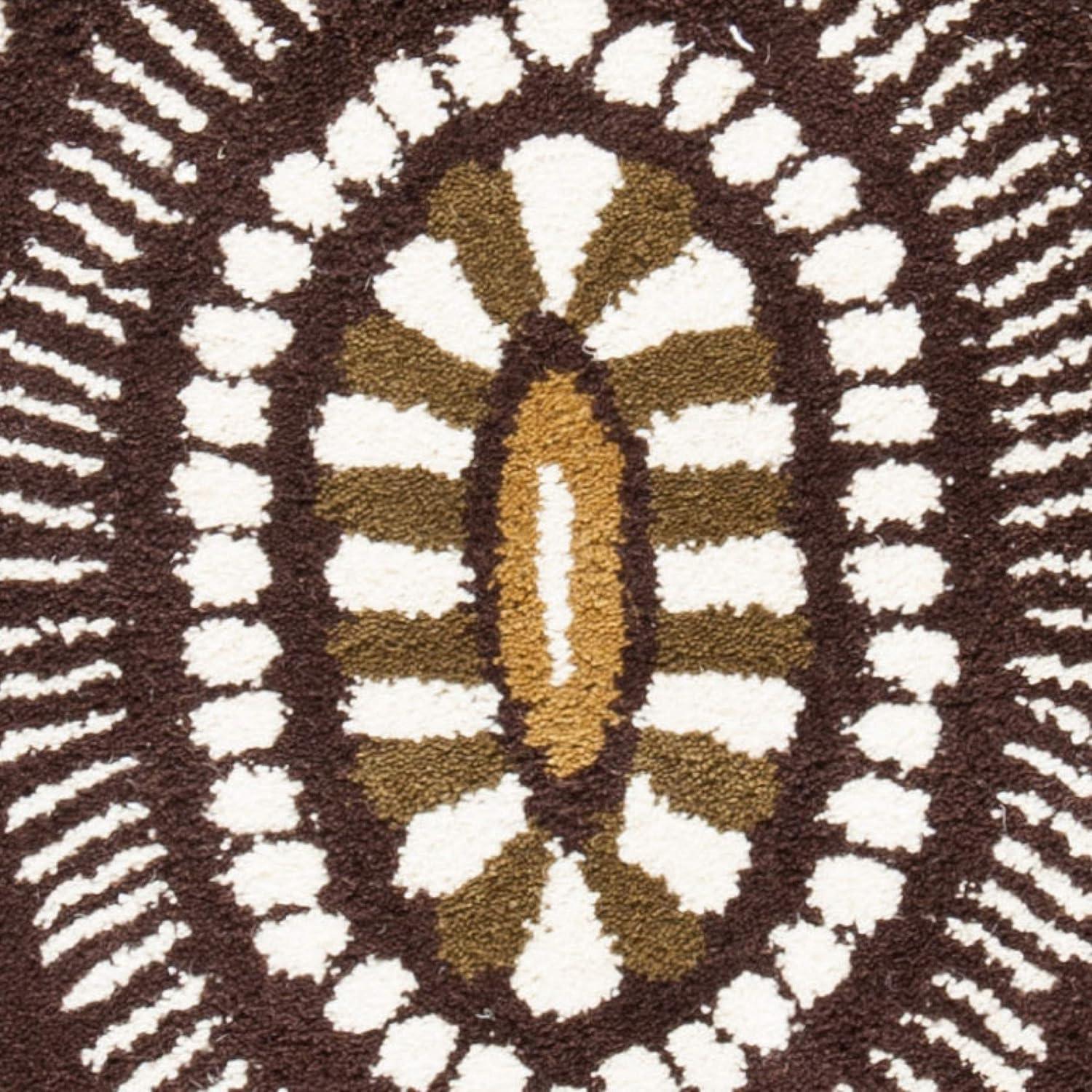 Wyndham WYD372 Hand Tufted Indoor Area Rug - Brown/Ivory - 5'x8' - Safavieh.
