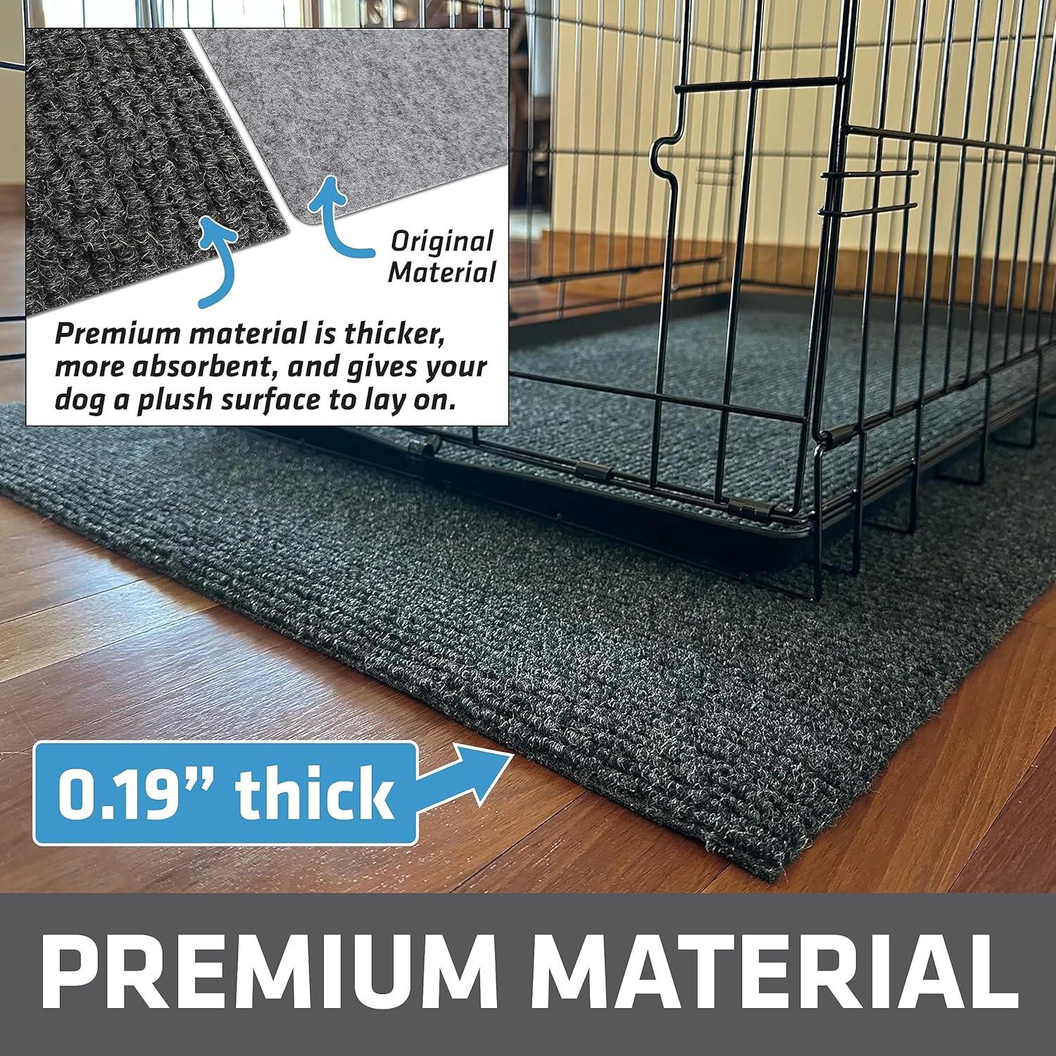 Charcoal 30" x 45" Waterproof Plush Dog Crate Mat