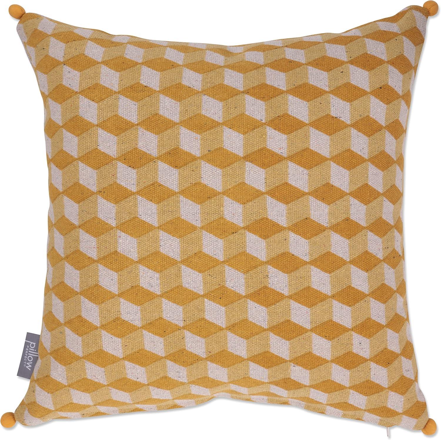 18"x18" Geometric Cubes Square Throw Pillow - Pillow Perfect