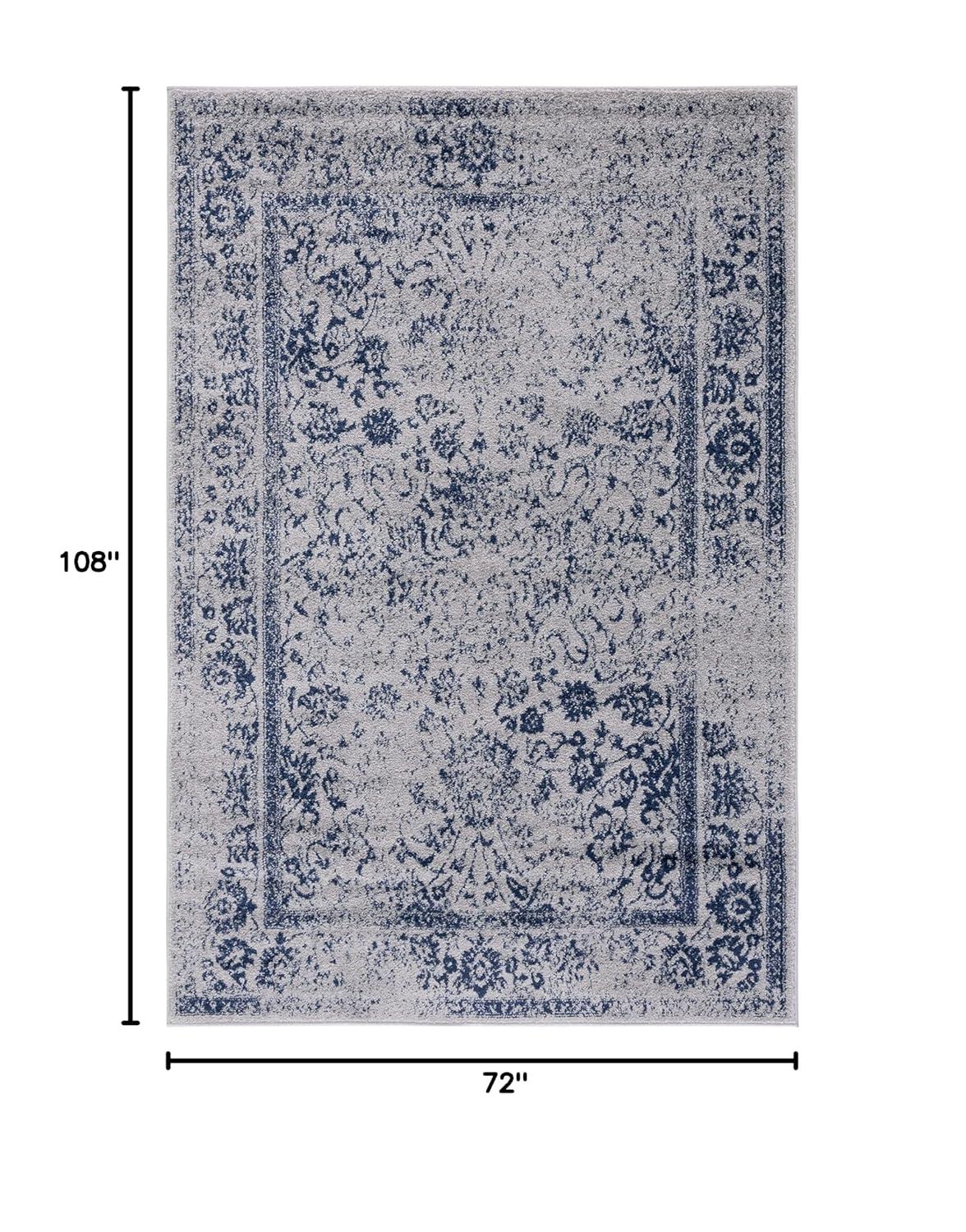 Adirondack ADR109 Machine Made Indoor Area Rug - Grey/Navy - 6'x9' - Safavieh