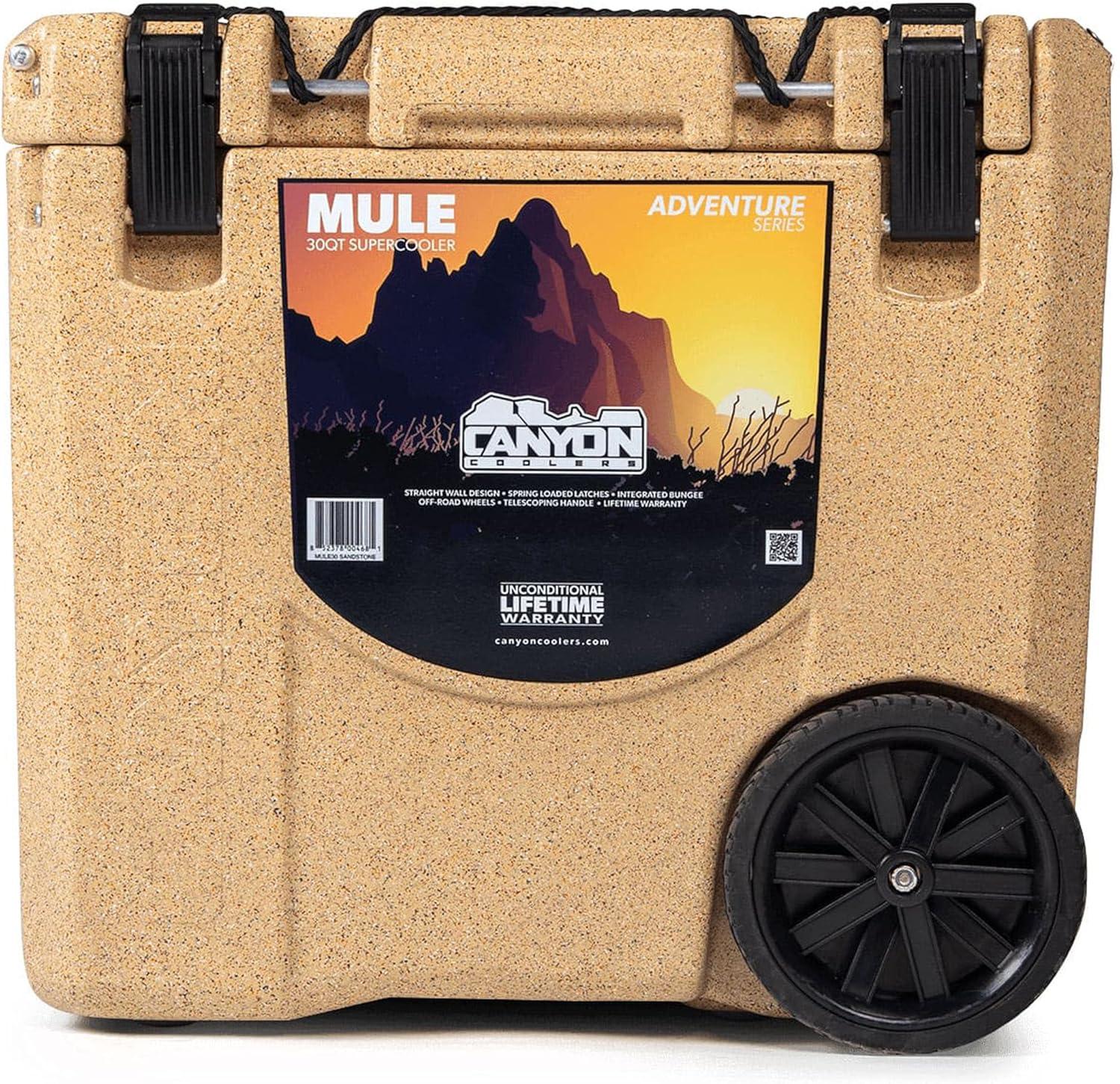 Mule 30 Quart Sandstone Wheeled Rotomolded Cooler