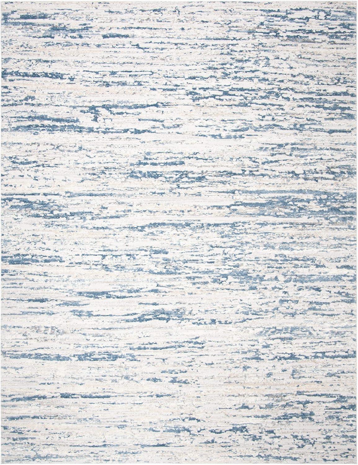 SAFAVIEH Amelia Lester Abstract Area Rug, Ivory/Blue, 9' x 12'