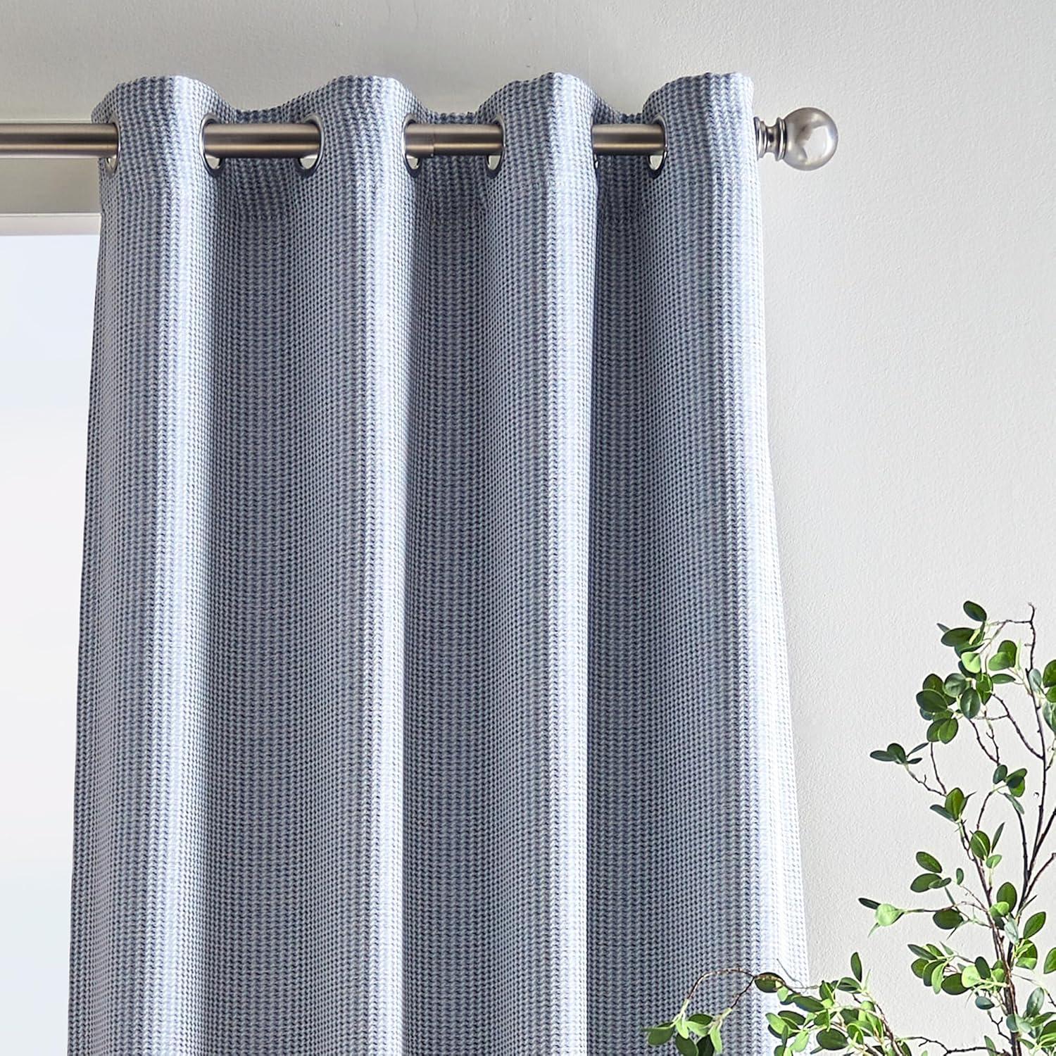 Rivington Jacquard Room Darkening Lined Grommet Curtain Panels (Set of 2)