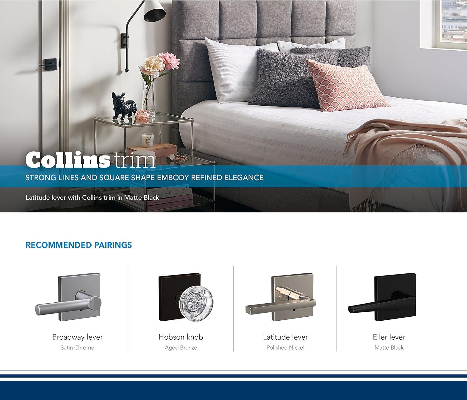 Custom Latitude Hall-Closet and Bed-Bath Lever with Collins Trim