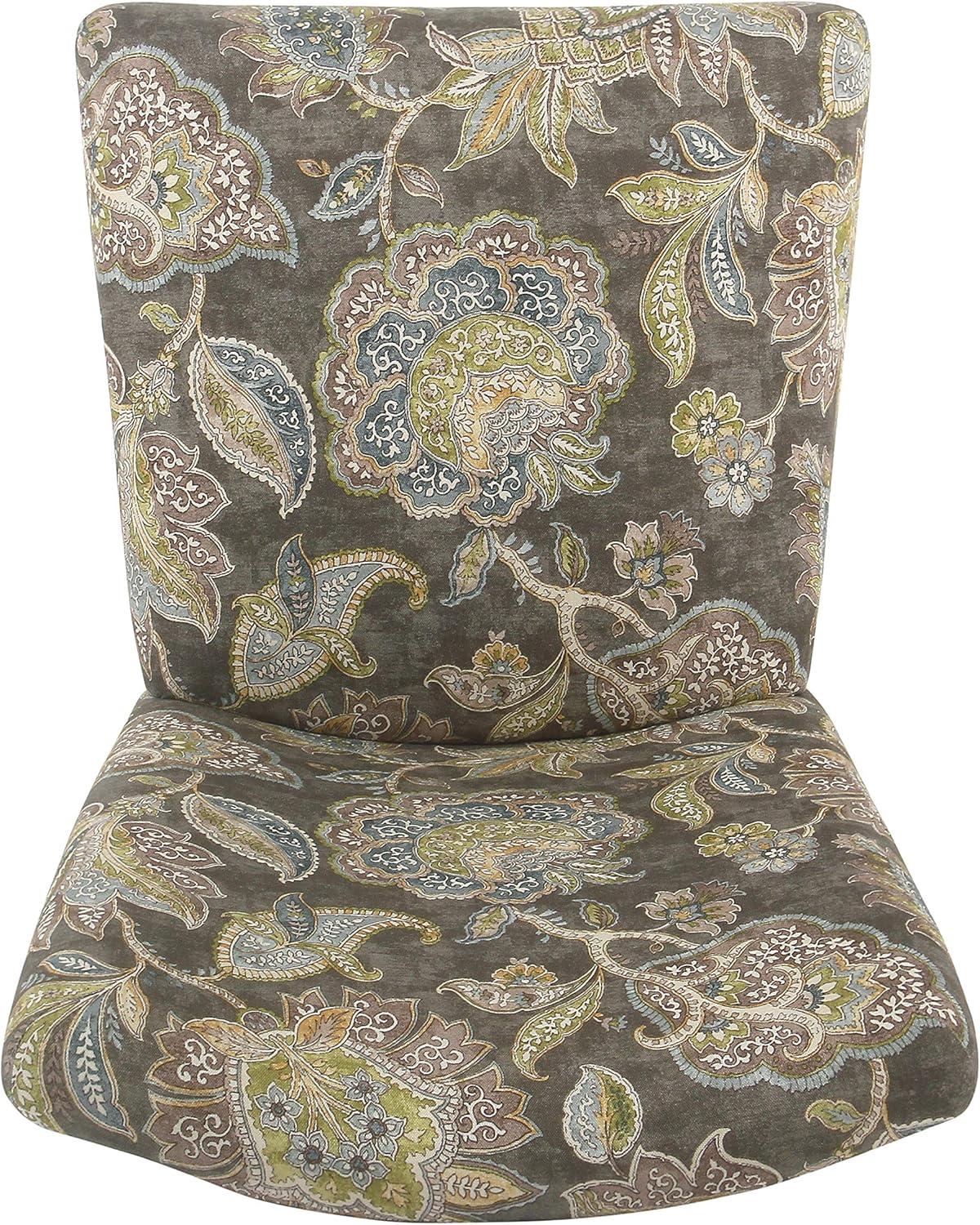 HomePop Parsons Classic Upholstered Accent Dining Chair, Set of 2, Multicolor Gray Floral