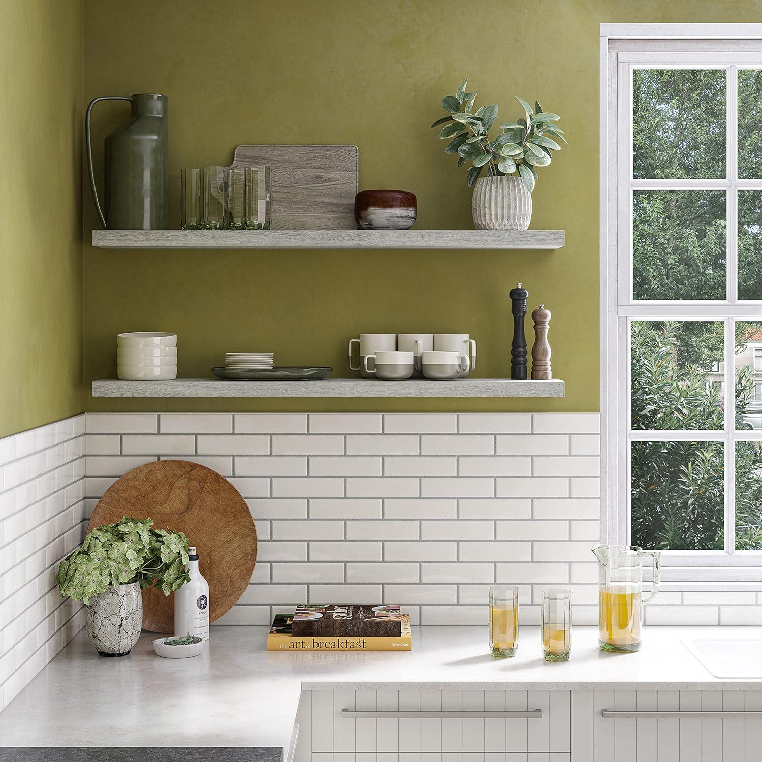 Ballucci Miami 48" W x 8" D Floating Shelves Set with Invisible Wall Mount Brackets (Set of 2)