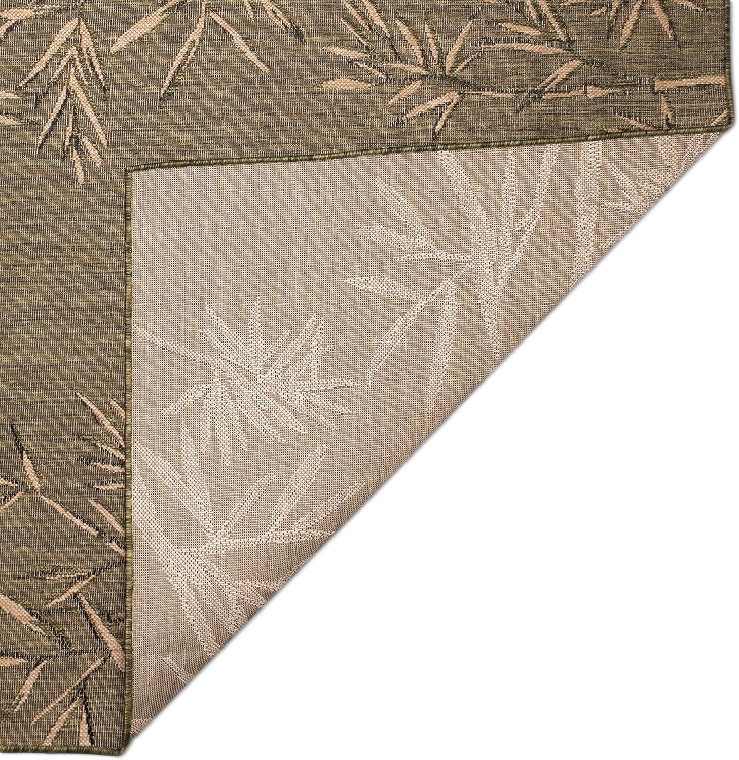 Liora Manne Carmel Bamboo Border Indoor/Outdoor Rug Green 4'10" x 7'6"