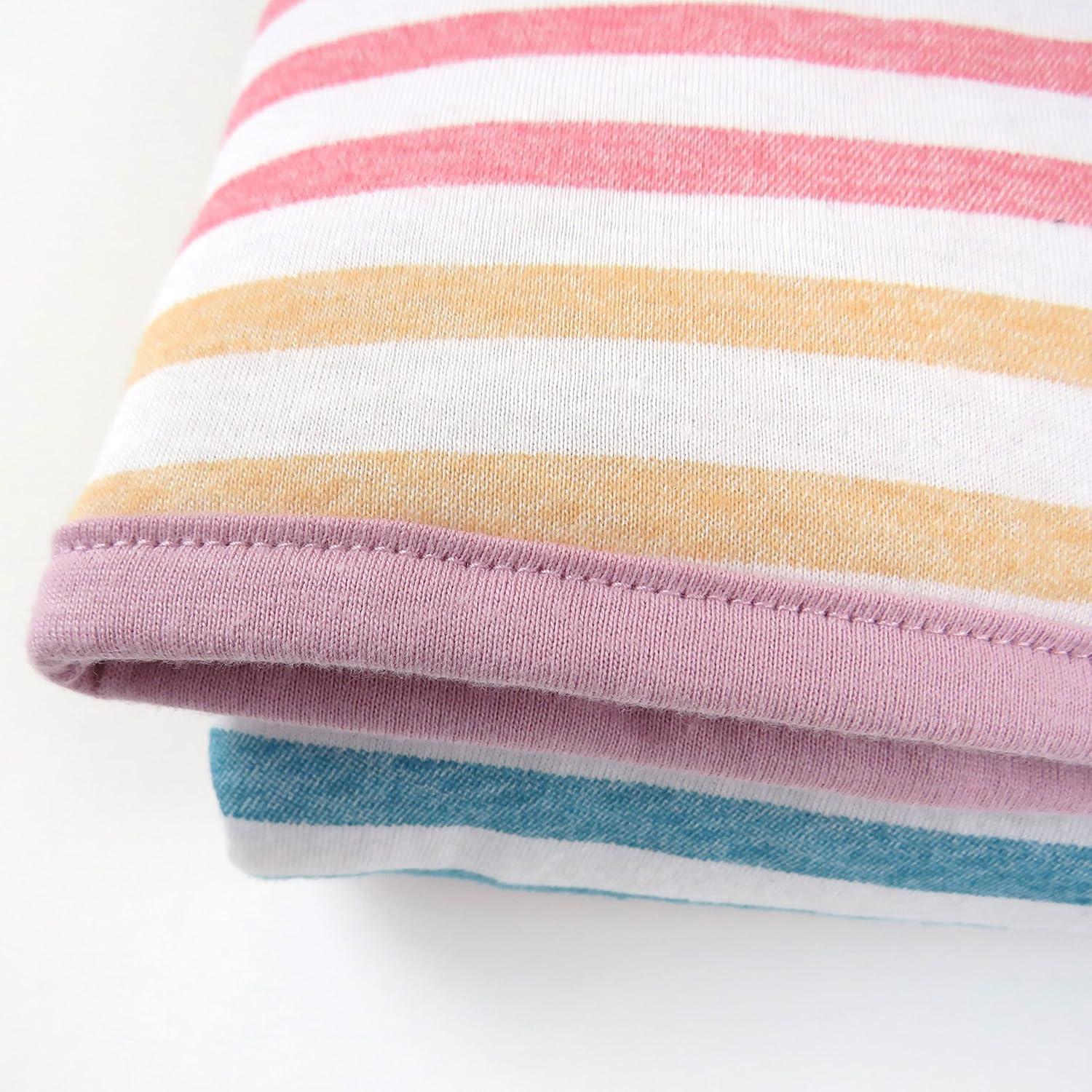 Organic Cotton Rainbow Stripe Reversible Baby Blanket