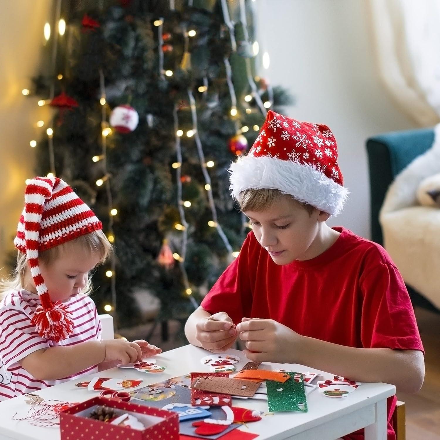 4E's Novelty 12 Pack Christmas Snowman Stick Ornament Craft Kit - Fun DIY Snowman Ornament Kit, Complete Snowman Popsicle Stick Craft for Ages 2-8