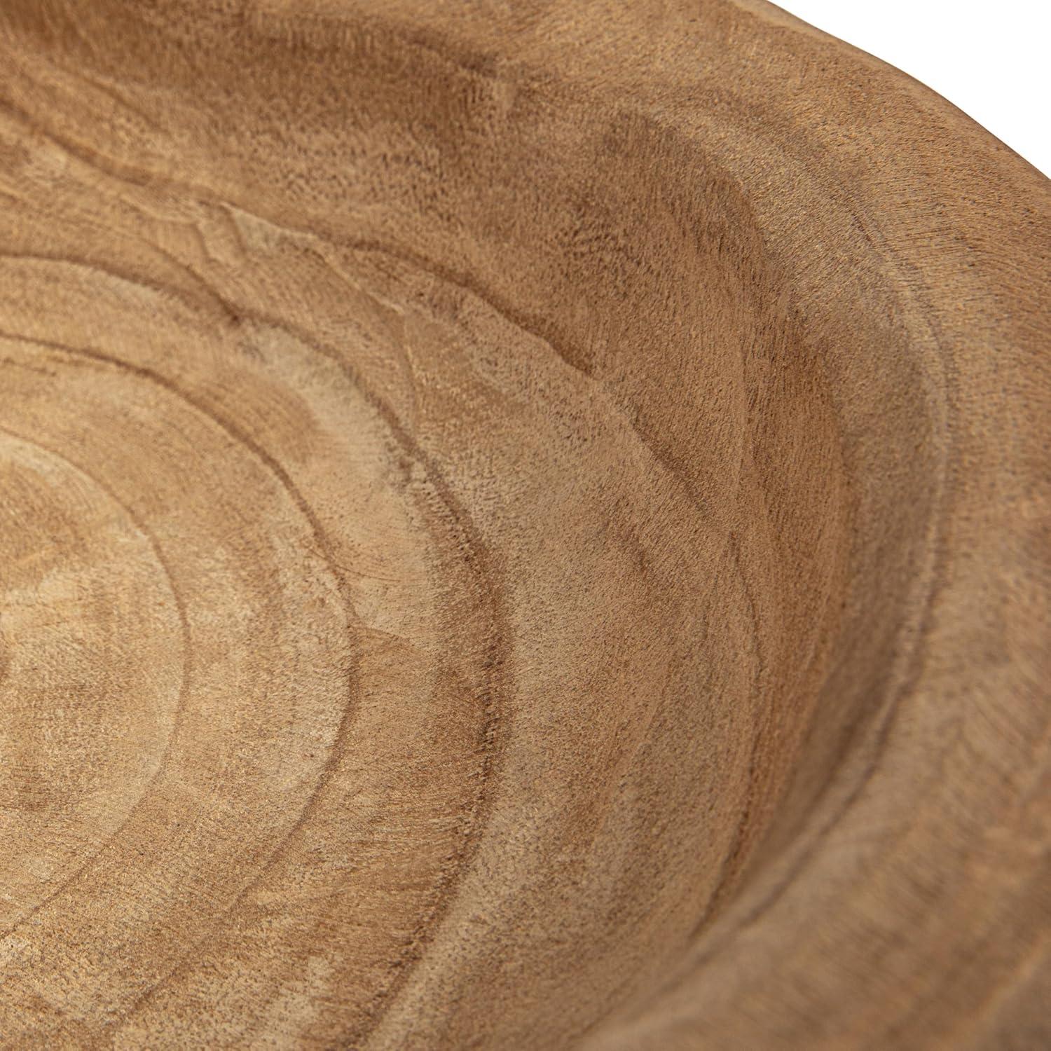 Round Decorative Paulownia Wood Bowl (19") - Storied Home: Hand-Made, Unique Centerpiece, Online-Exclusive