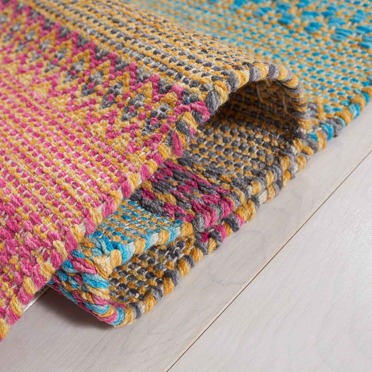 Montauk MTK851 Hand Woven Area Rug - Blue/Pink - 5'x8' - Safavieh.