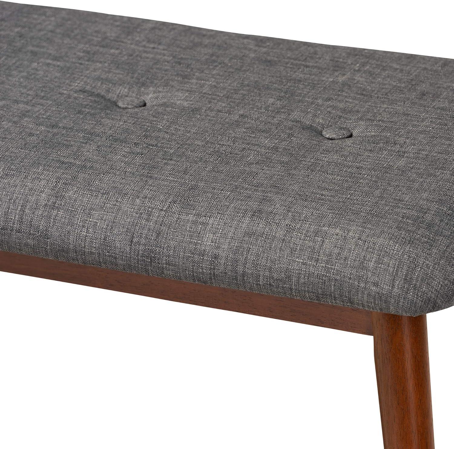 XylehR Flora II Dark Gray and Oak Dining Bench