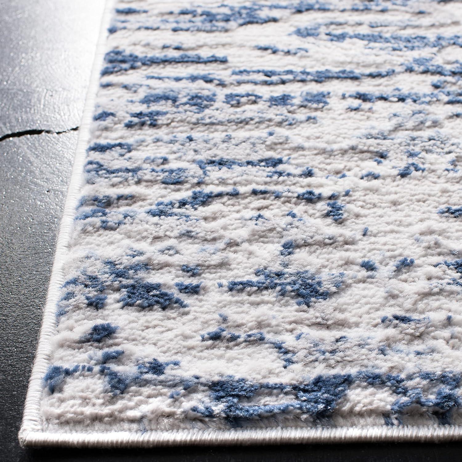 Amelia ALA768 Power Loomed Runner Rug - Grey/Navy - 2'2"x10' - Safavieh.