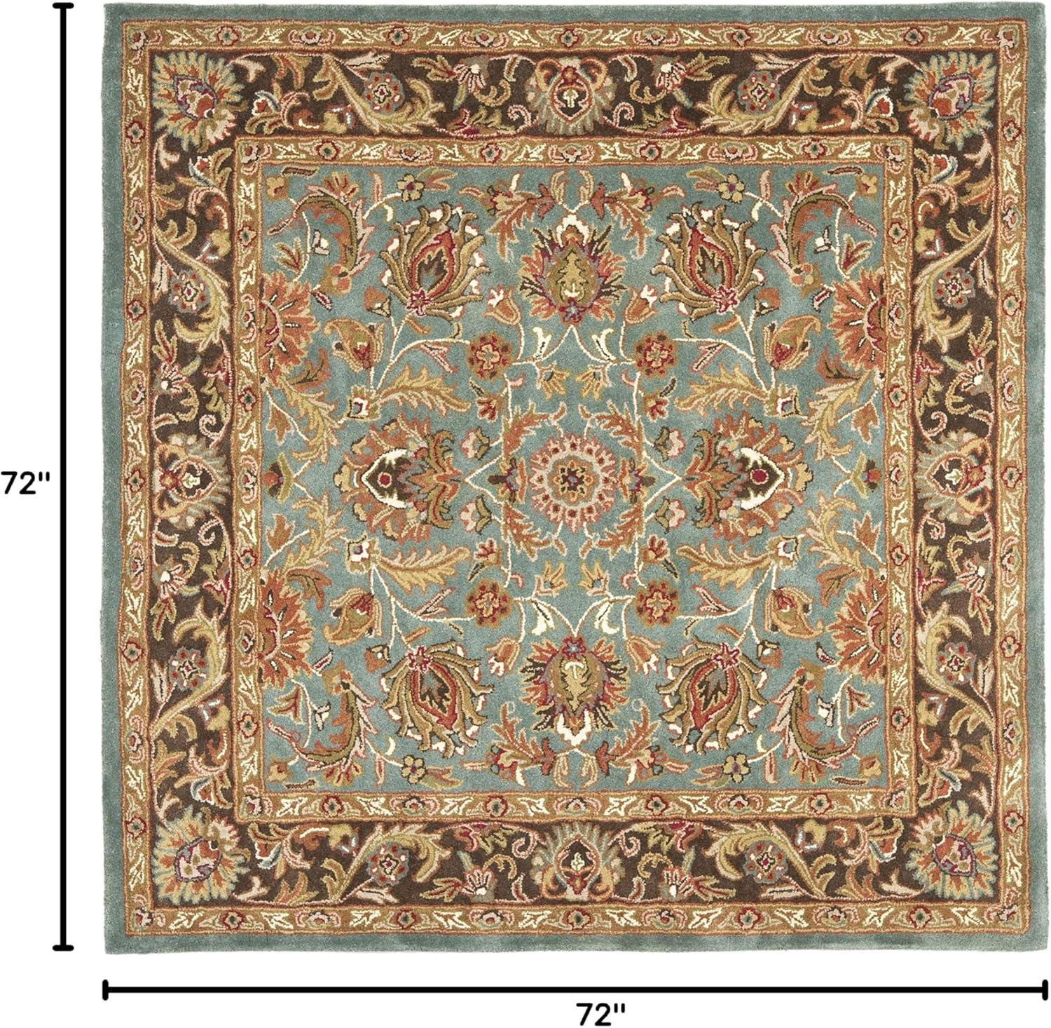 Heritage HG812 Hand Tufted Area Rug - Blue/Brown - 6'x6' - Safavieh.