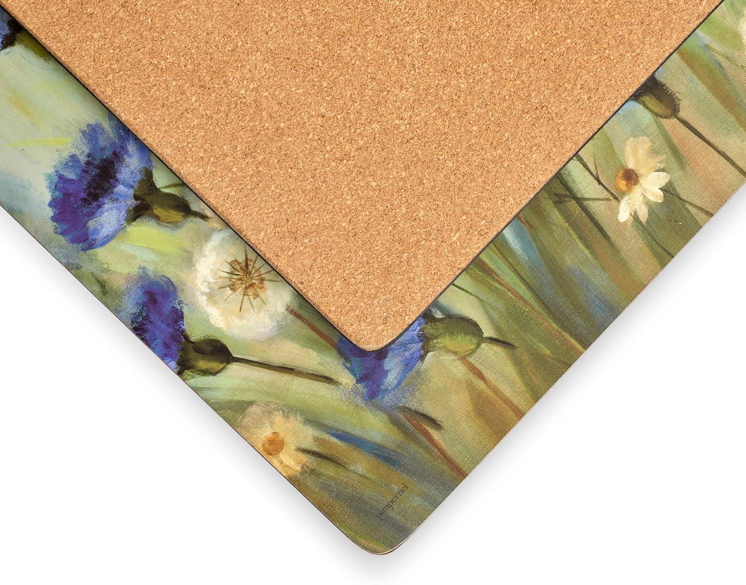 Pimpernel Fleur Des Champs Collection Cork-Backed Boar Placemats, Set of 4, 15.7” x 11.7”