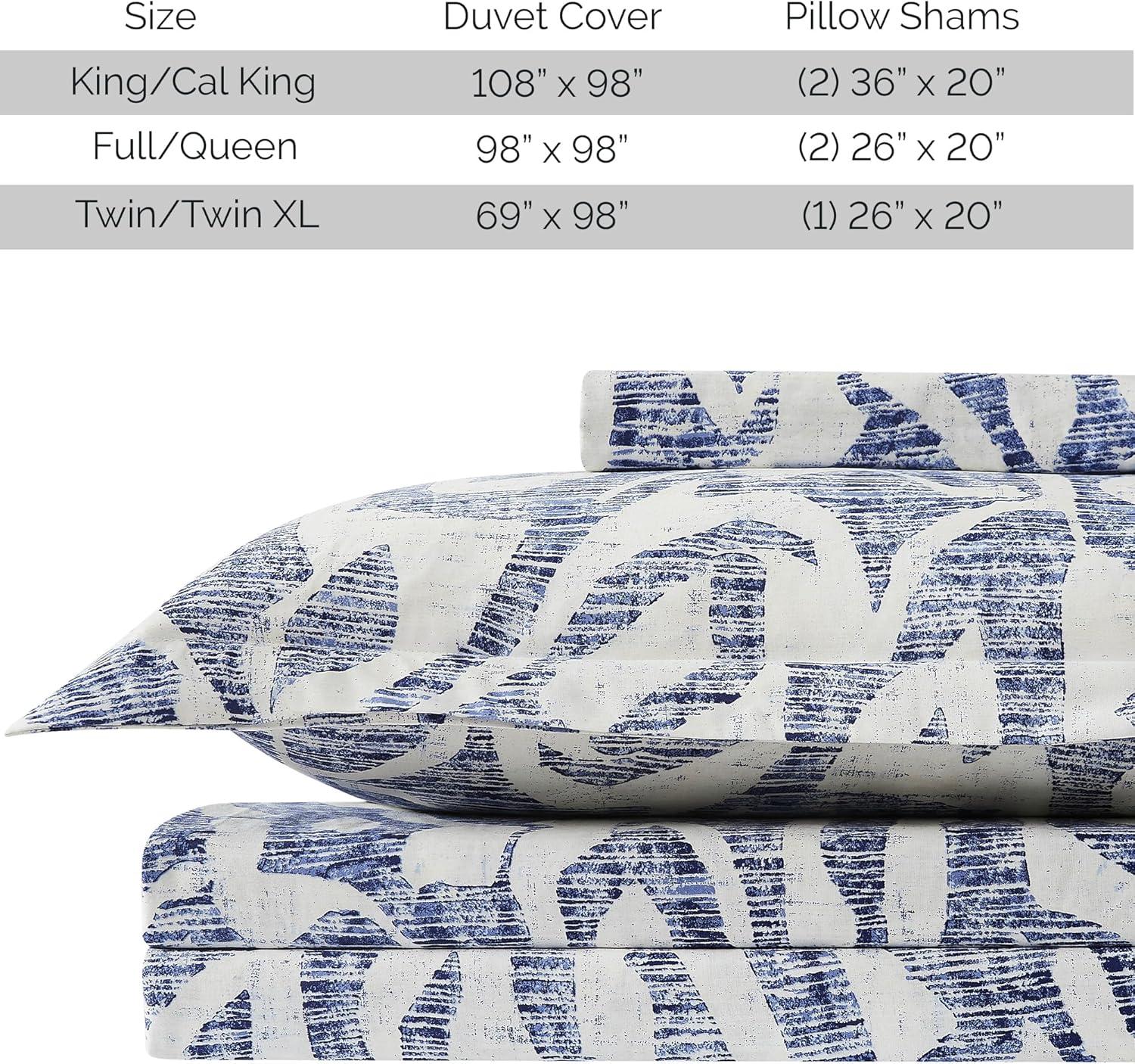 Southshore Fine Living Vilano Oversized Duvet Cover Set, Khari Blue Duvet Cover, King/California King - Ultra-Soft Microfiber Bedding Set with Zipper Closure - 1 Duvet, 2 Shams