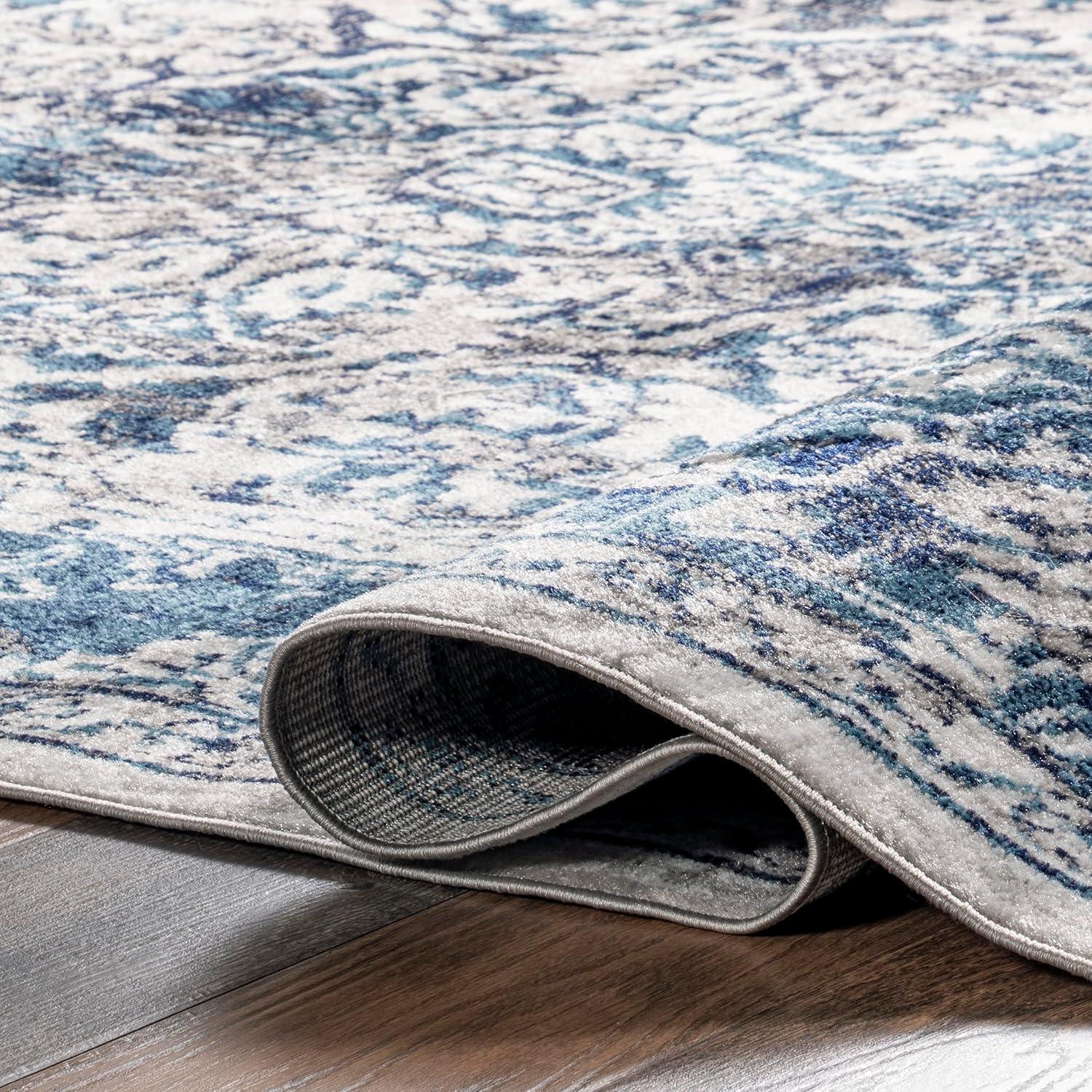 Nuloom Maryanne Geometric 9x12 Indoor Area Rug for Living Room Bedroom Dining Room Kitchen, Blue/Ivory