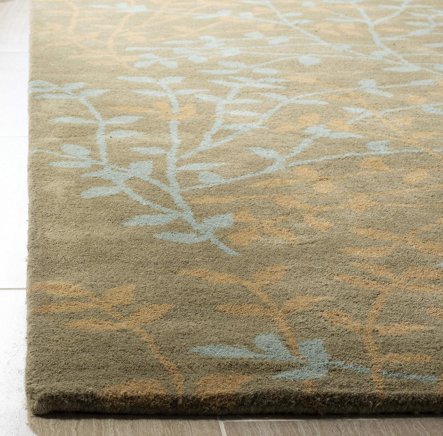 Handmade Light Brown Multi Wool Rectangular Area Rug