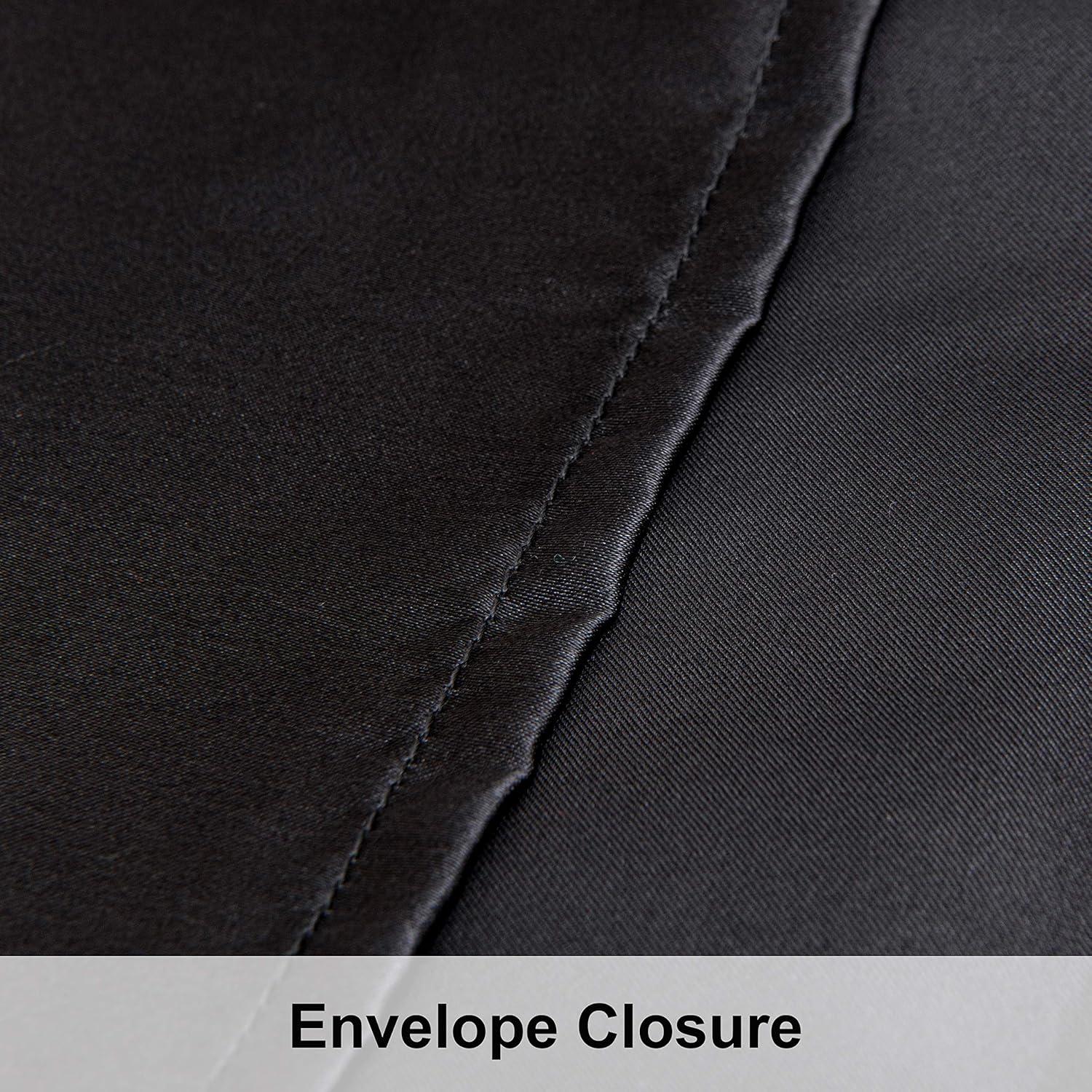 2 Pack Satin King Pillowcases for Hair and Skin, Luxurious Pillow Cases with Envelope Closure, 20x36 Inches, Black - NTBAY