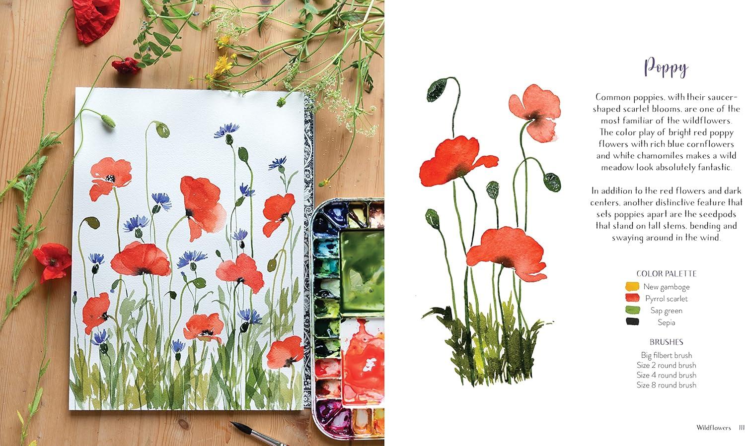 Wildflower Watercolor - by Sushma Hegde (Paperback)