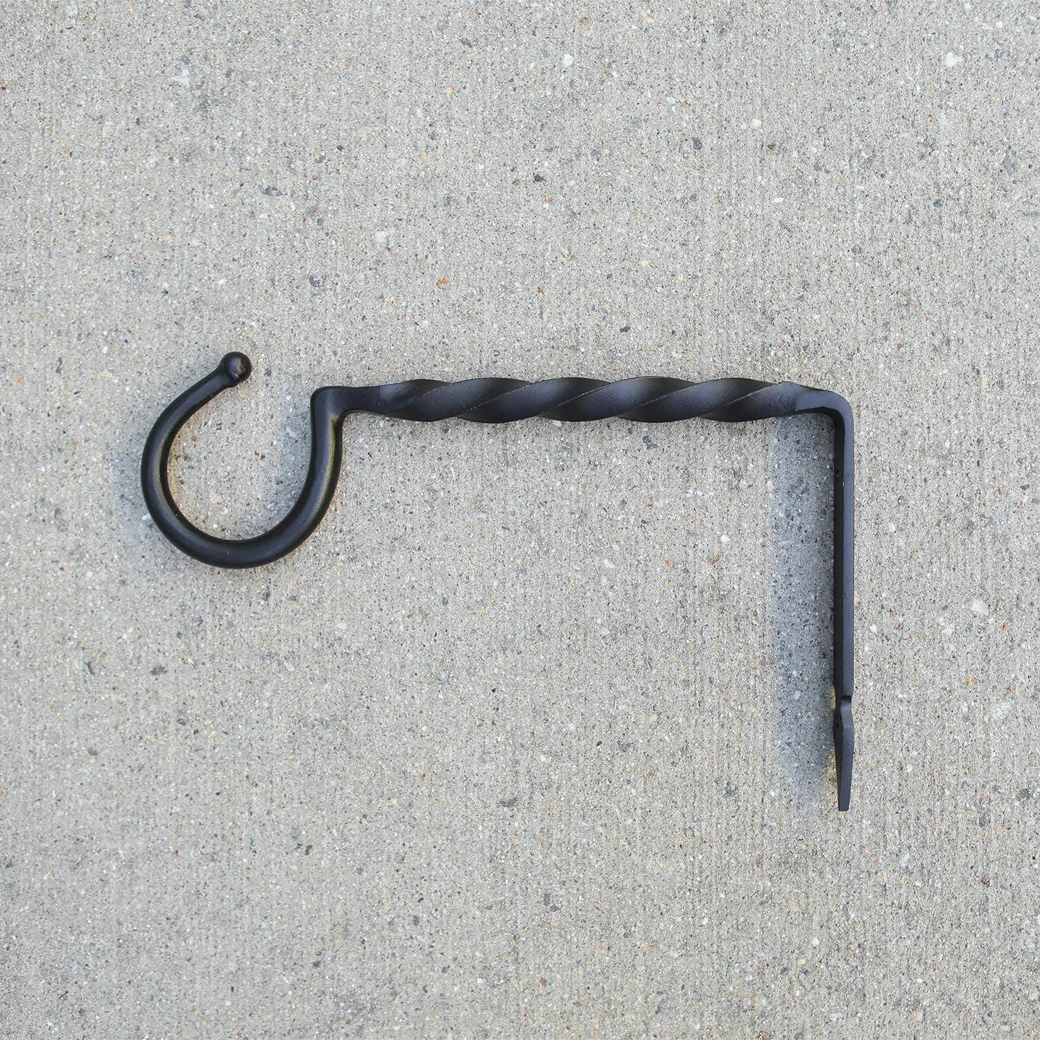 14-Inch Black Wrought Iron Wall Bracket Hook