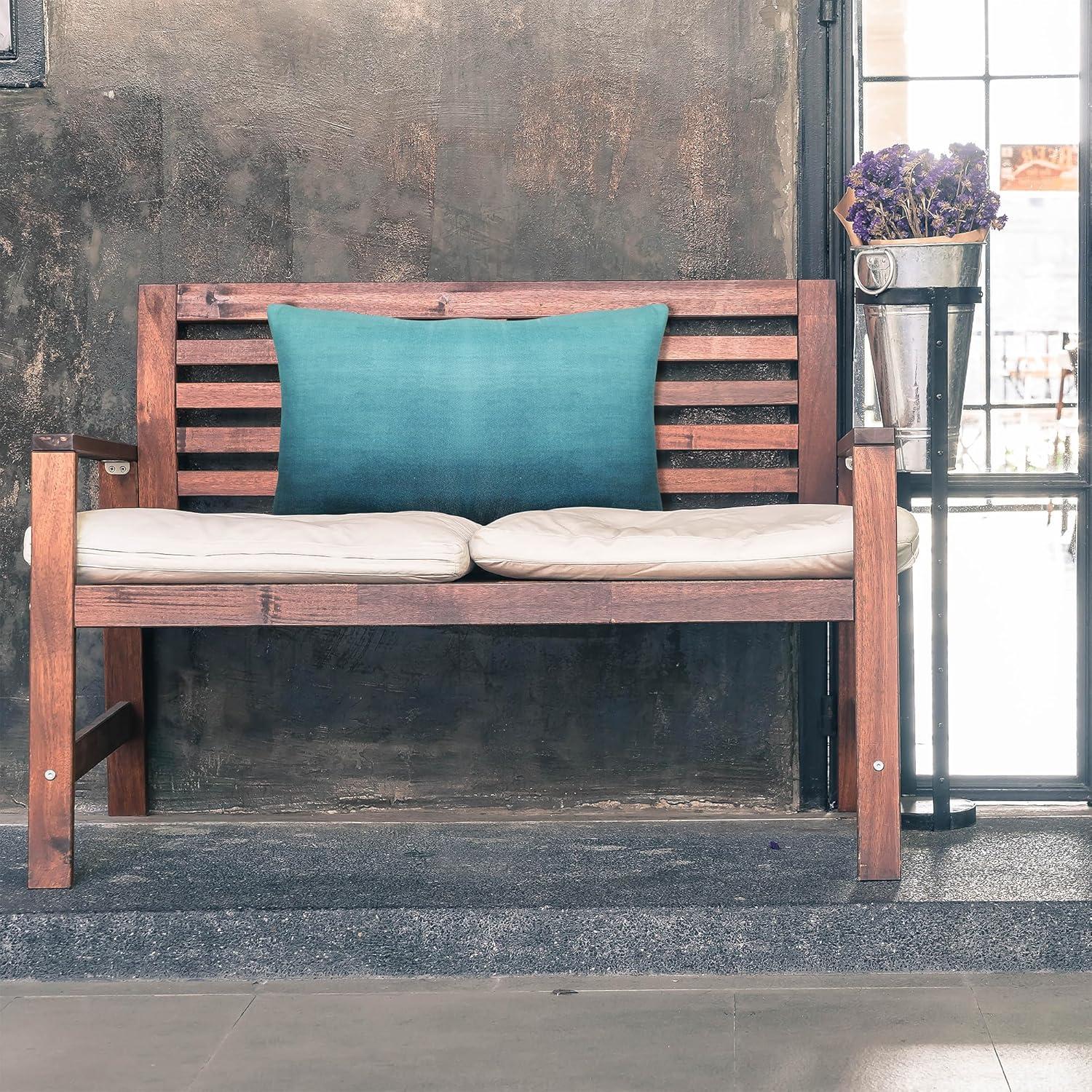 Fab Habitat Indoor/Outdoor Lumbar Pillow Made from Recycled Polyester Yarn - Double Sided, Stain Resistant, Machine Washable - Ombre - Patio, Deck, Porch, Living Room - Big Sur Teal (14" x 24")