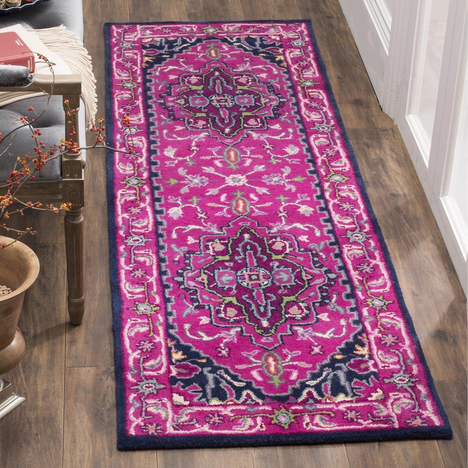 Bellagio BLG541 Hand Tufted Area Rug - Pink/Navy - 8'x10' - Safavieh.