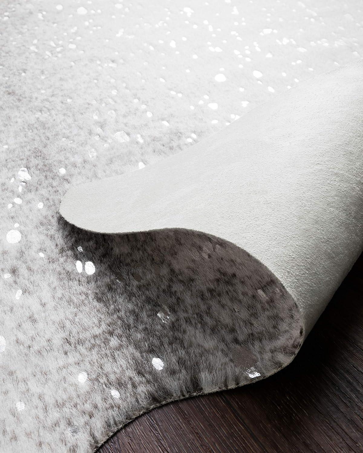 Loloi II Bryce Faux Cowhide Grey / Silver Area Rug