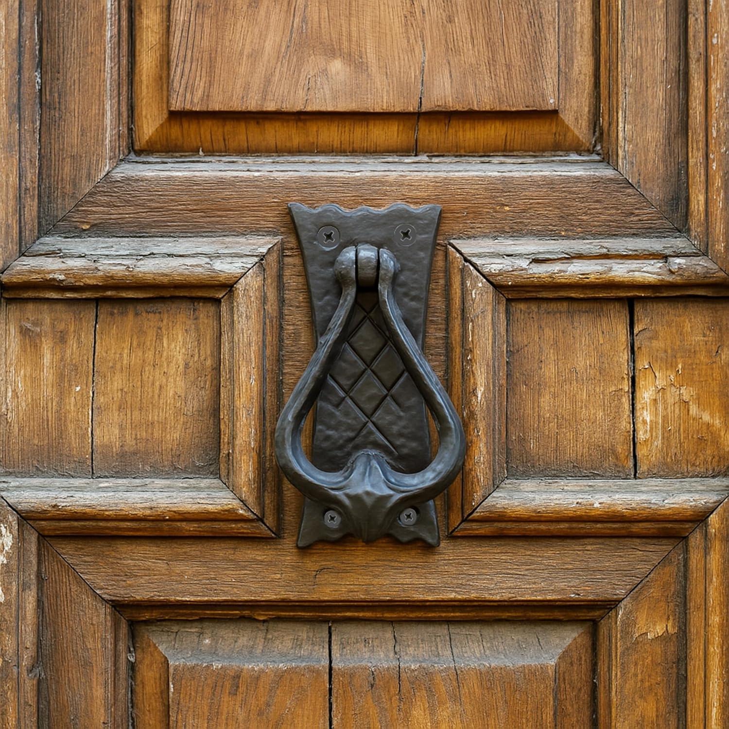 Mystic Colonial Hardware Bedroom Door Knocker Antique Black Ironmongery - True Solid CAST Iron - 4.7 inches