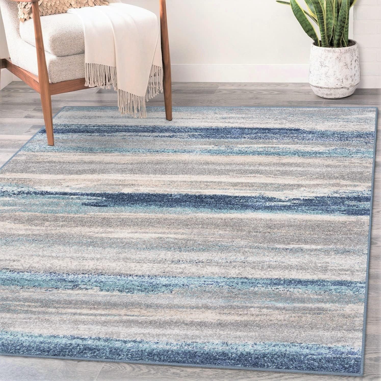 Luxe Weavers Abstract Stripe Area Rug