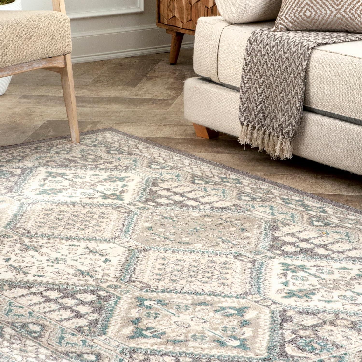 nuLOOM Becca Traditional Tiled Transitional Geometric Area Rug for Living Room Bedroom Dining Room Kitchen