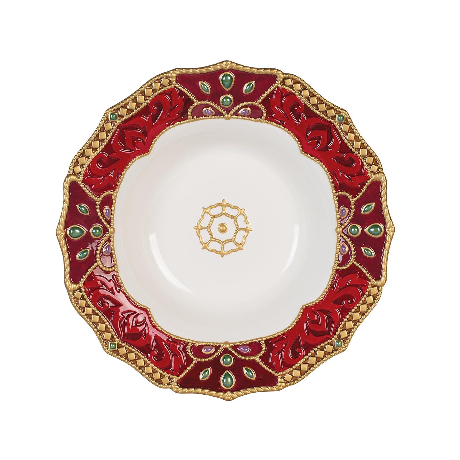 Fitz and Floyd Fitz and Floyd Renaissance Holiday Serving Bowls, 13 Inches, Multicolored