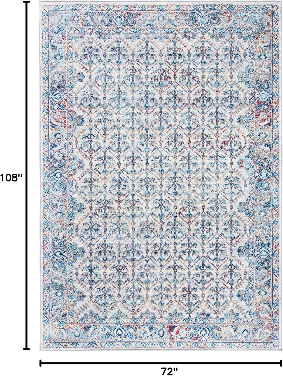 Brentwood BNT869 Power Loomed Area Rug - Ivory/Blue - 6'x9' - Safavieh.