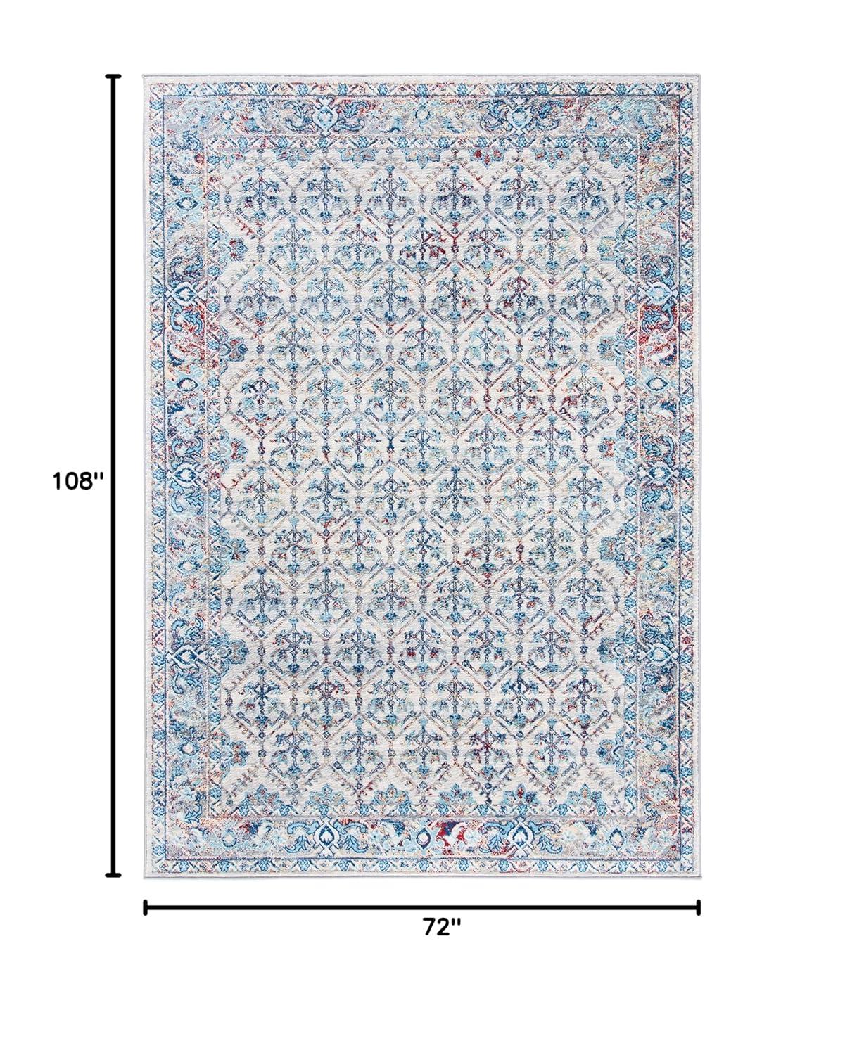 Brentwood BNT869 Power Loomed Area Rug - Ivory/Blue - 6'x9' - Safavieh.