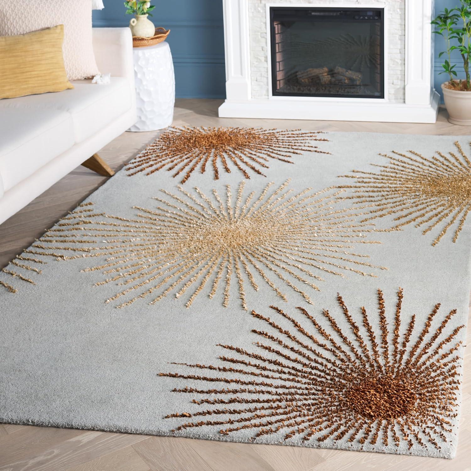 Soho SOH712 Hand Tufted Indoor Area Rug - Light Blue/Multi - 5'x8' - Safavieh.