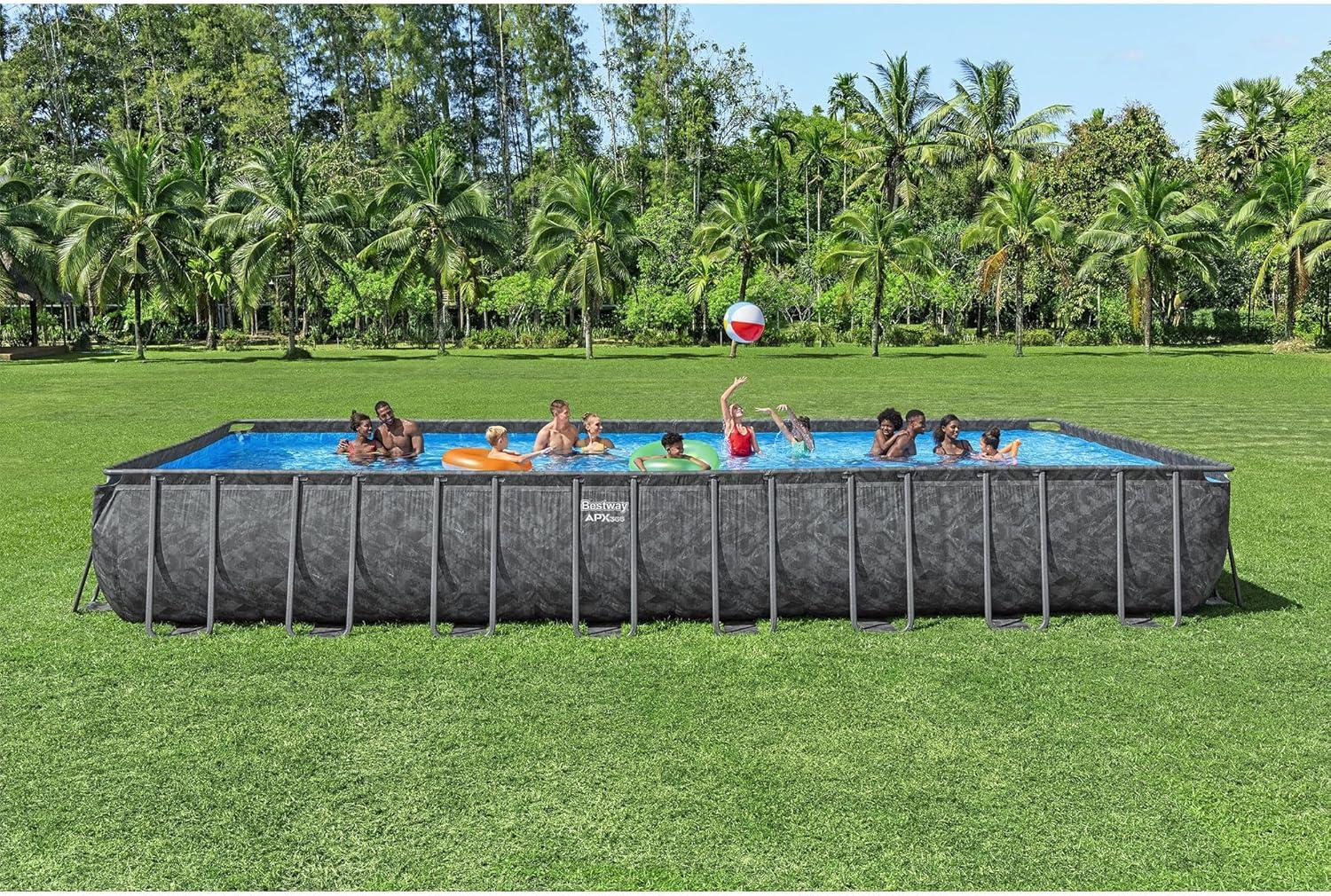 Bestway APX 365 Rectangular Above Ground Pool Set, 31'4" x 16' x 52"