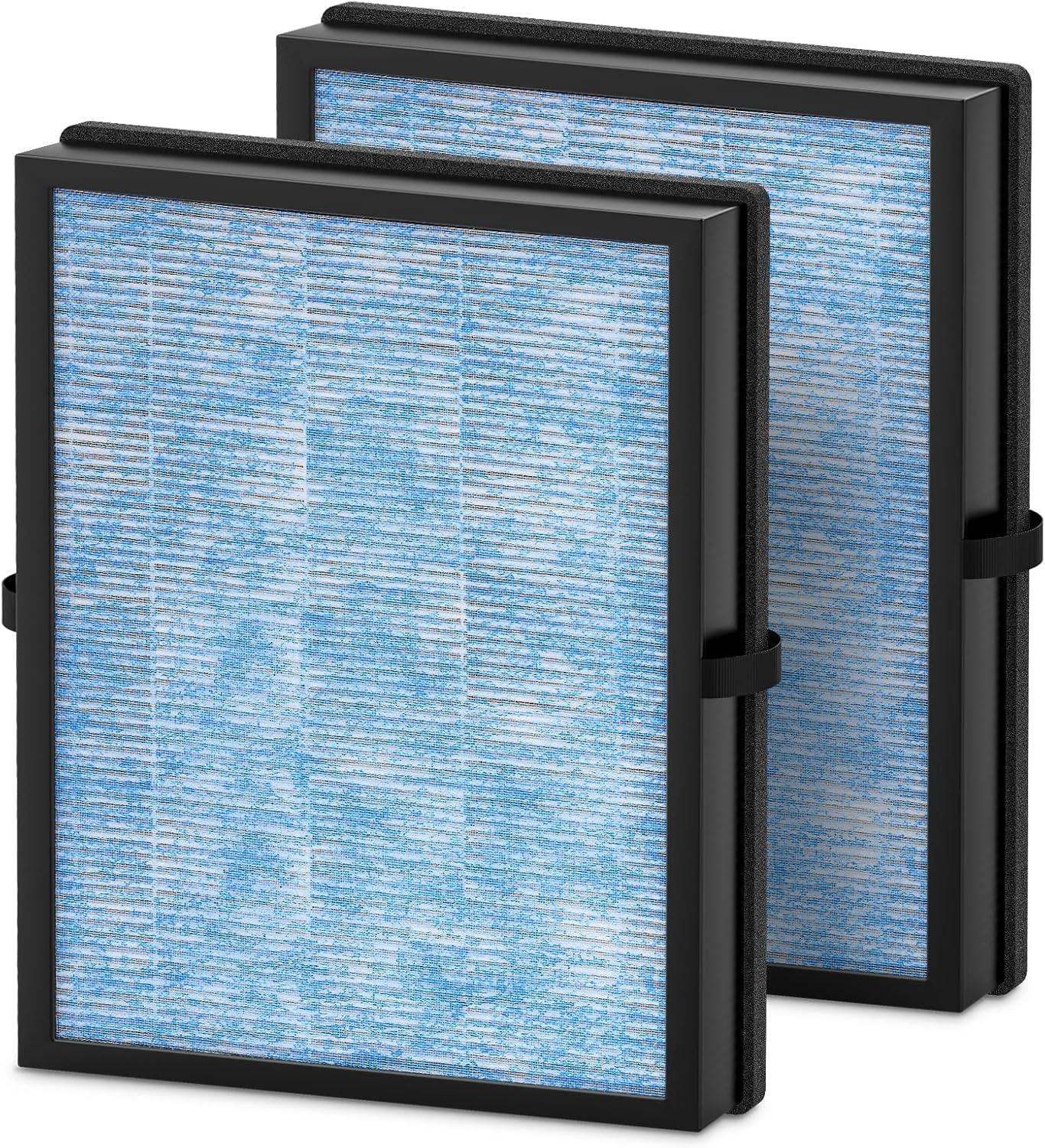 MK04 Replacement Filter, 2 Pack Compatible with MK04 MG04JH Air Purifier, Air Filter H13 True HEPA Filter for Dust, Pet Dander, Smoke for Bedroom, Home, Office (Green)