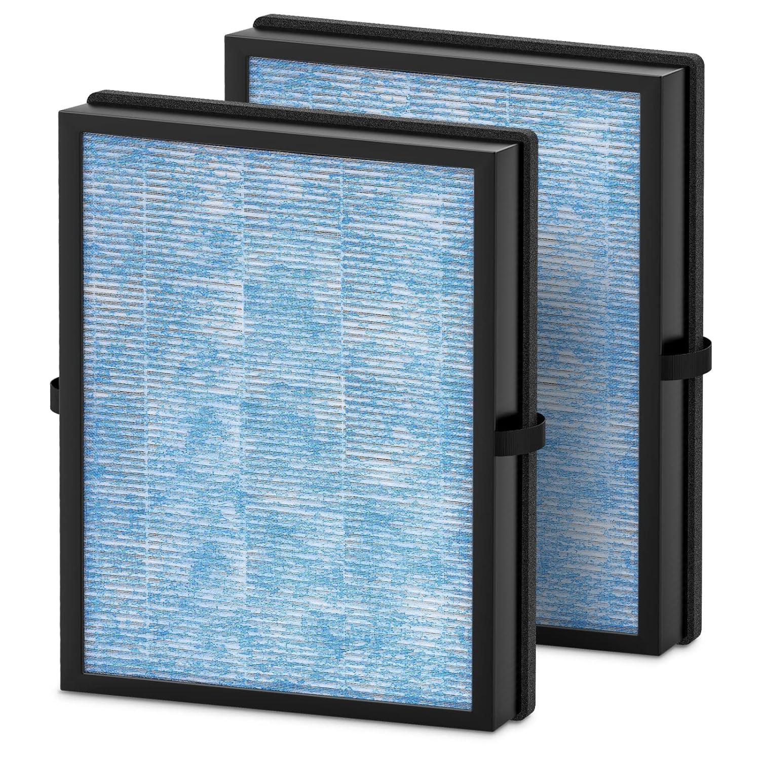 MK04 Replacement Filter, 2 Pack Compatible with MK04 MG04JH Air Purifier, Air Filter H13 True HEPA Filter for Dust, Pet Dander, Smoke for Bedroom, Home, Office (Green)