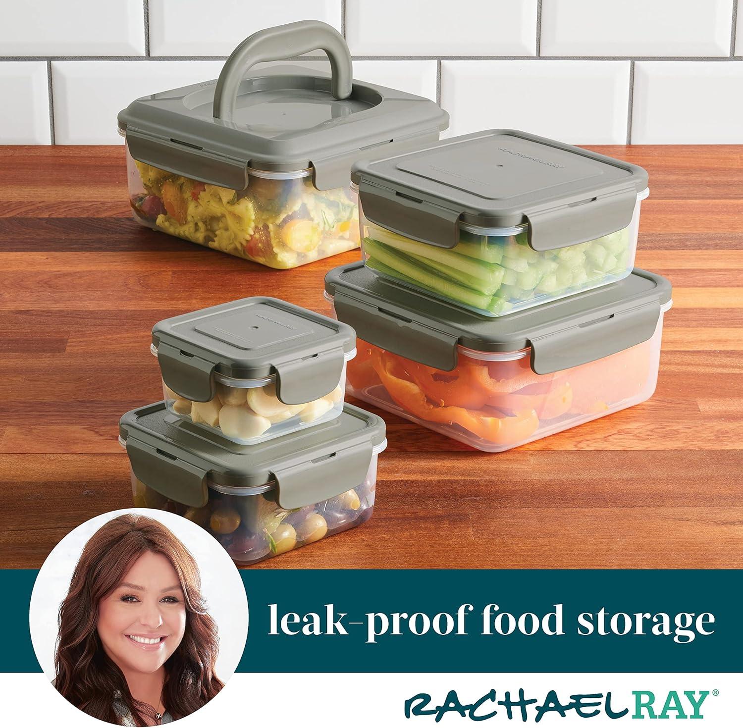 Leak-Proof Nestable Square 5 Container Food Storage Set