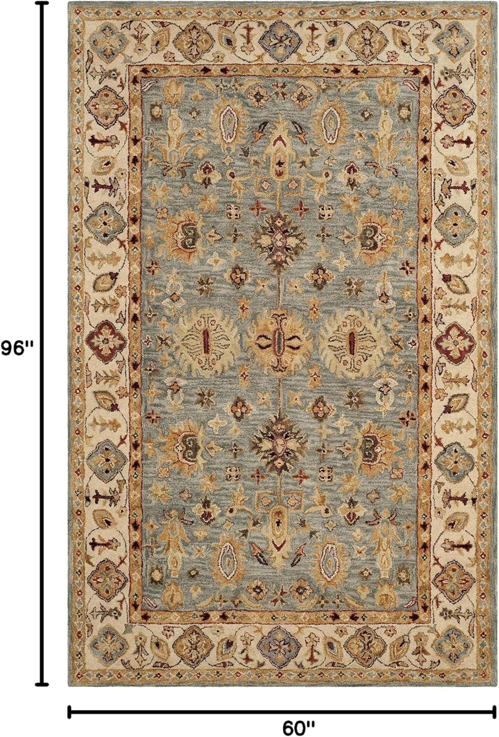 Antiquity AT847 Hand Tufted Indoor Area Rug - Blue/Ivory - 5'x8' - Safavieh