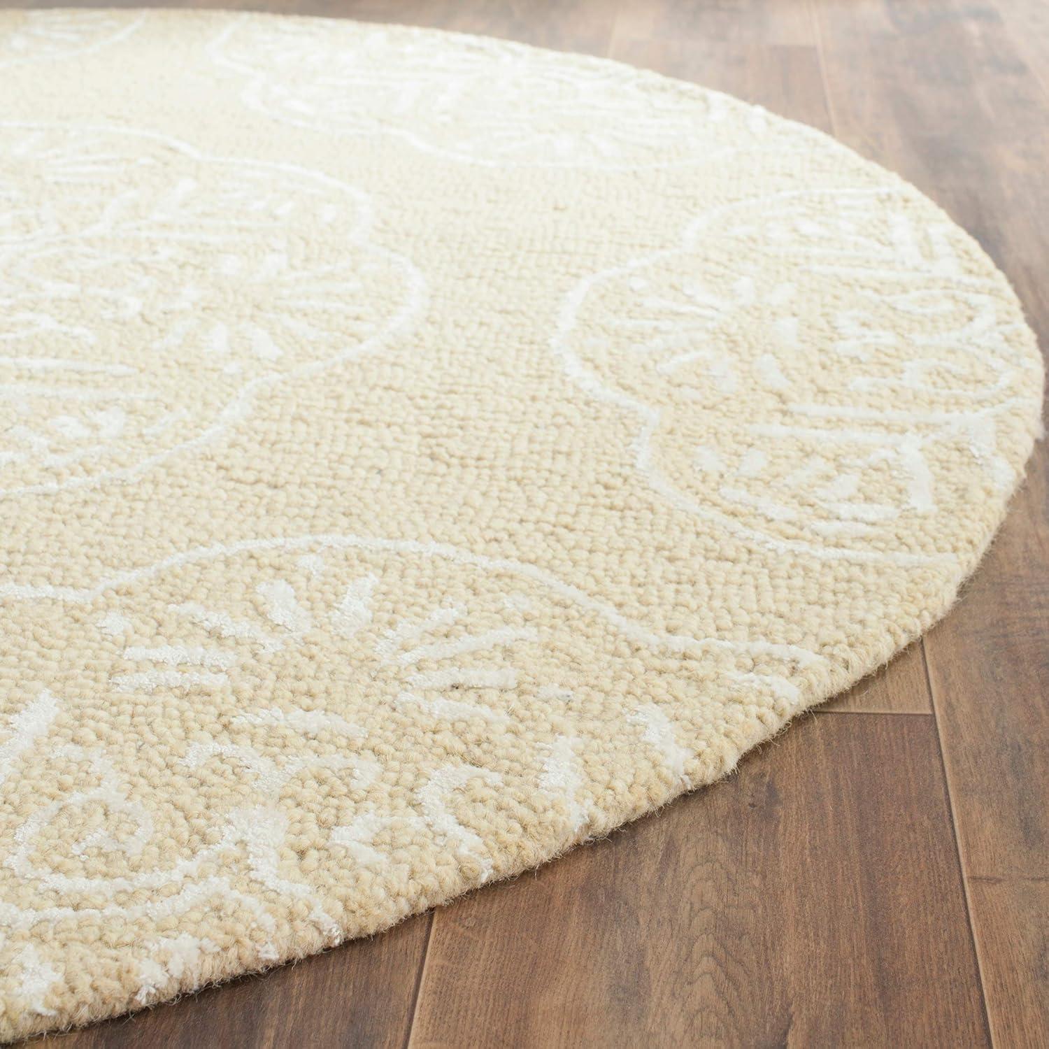 Ivory Elegance 36" Hand-Tufted Wool Rectangular Rug